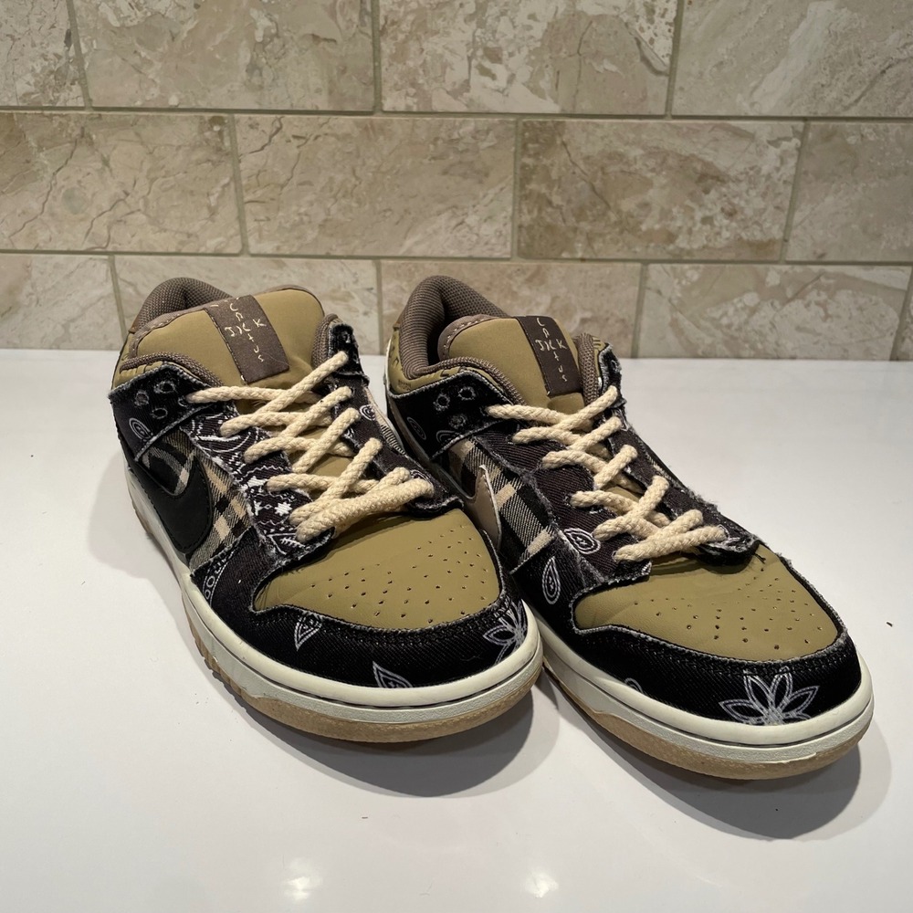 Nike SB Dunk Low Travis Scott Cactus Jack Khaki Navy Paisley CT5053-001 6.5 EUC